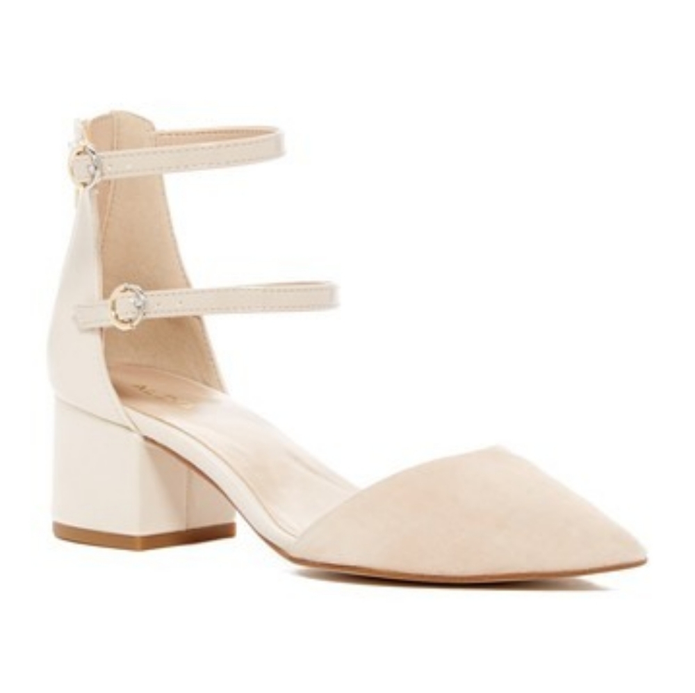 Aldo Recien Low Pointy Heels in Bone